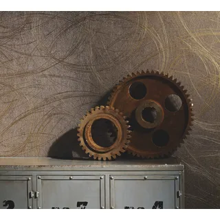 marburg Tapete Gold Braun Grafisch Ovale Vliestapete Linien Geschwungen Wohnzimmer Colani Visions Made in Germany 10,05m X 0,70m 53323