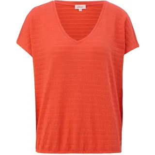 s.Oliver Damen 2148487 T-Shirt mit Musterstruktur, orange, 40