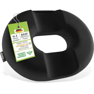 feela.® Orthopädischer Sitzring [3 Härtegrade] – Hämorrhoiden Sitzkissen mit Loch – nach OP & Geburt – Sitzring Steißbein Entlastung, Hämorriden Kissen, Sitzdonut – lindert Schmerzen (Hart)