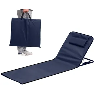 Strandliege Klappbar Leicht,Strandmatte mit Rückenlehne Verstellbar,Tragbare Liege Strand,Sonnenmatte Klappbar mit Tragetasche und Praktisches Staufach,für Pool,Strand,Garten,Terrasse
