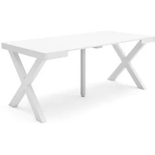 Skraut Home | Ausziehbarertisch | Multifunktionaler ausziehbarer | 180 | Für 8 Gäste | Massivholz Beine | Moderner Stil | Weiß