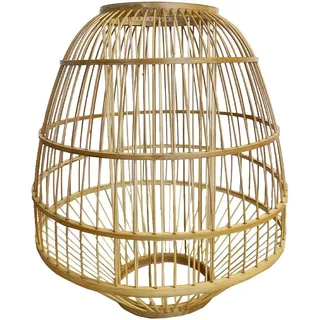 Lumisky Mykonos Lampenschirm aus Rattan, natur, Boho-Stil, für elektrische Fassung, E27