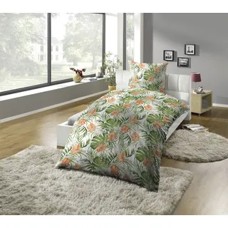 Kinzler Bettwäsche »Mikrofaser-Satin Bettwäsche "Dschungel grün"« 2 Stk., tlg. Pflegeleicht, bunt,