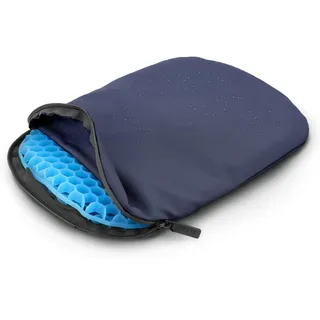 Mosh Kamper Light Outdoor Gelsitzkissen mit Karabiner, Outdoor Sitzmatte/Gelkissen Wasserdicht Tragbar, Sitzunterlage aus Oxford-Stoff (Blau/Schwarz)
