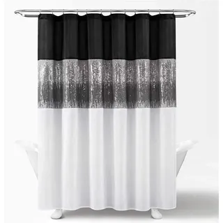 Lush Decor Duschvorhang Night Sky 183 x 183 cm schwarz/weiß