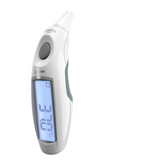 HoMedics TheraP digitales Infrarot Fieberthermometer - Ohr-Fieberthermometer mit großem Display, sofortige Temperaturmessung für Babys, Kinder, Erwachsene, mit Fieberalarm, 10 Speicherplätze