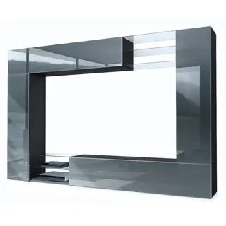 Vladon Wohnwand, Grau, Holzwerkstoff, 262x182.5x39 cm, Wohnzimmer, Wohnwände, Wohnwand-Sets