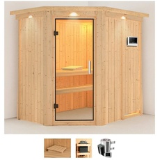 Bild von Sauna »Swantje«, (Set), 3,6-kW-Plug & Play Ofen mit externer Steuerung beige