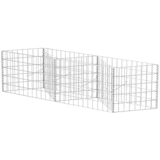 vidaXL Gabionenkorb Pflanzkasten Gemüse-Hochbeet Stahl 120×30×50 cm - Silber