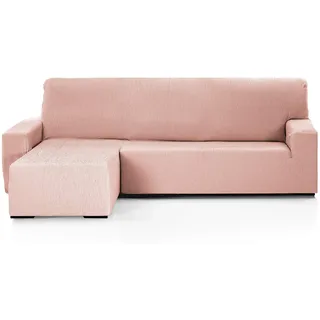 Martina Home - Emilia - Elastischer Chaiselongue-Bezug - Kurzer linker Arm (Vorderansicht) - Lachs