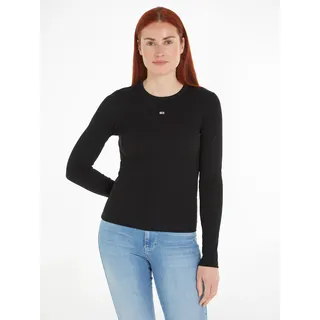 Tommy Jeans Longsleeve mit Logo-Stitching, Black, L