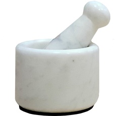 KLEO 2,5 "Durchmesser weißer Marmor Stein Mörser und Stößel Set Gewürz, Medizin Pillen Mühle Stampfer - kleine Größe
