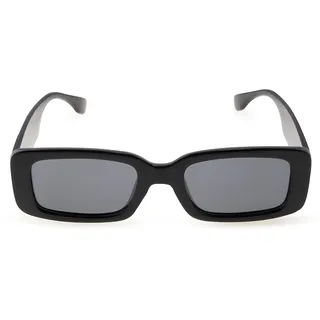 Contacta, Bold Sonnenbrille für Damen mit polarisierten Gläsern, robuster und rechteckiger Rahmen, klare Sicht, Farbe Schwarz mit schwarzer Linse, Verpackung mit Brillenbeutel, 29 g