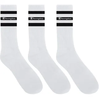 Tennissocken CHAMPION "Seasonal Crew Socks", Damen, Gr. 39-42, wht, wht, wht, Baumwollmischung, geringelt, unifarben, elastisch, Socken Tennissocken, für den aktiven Alltag, im sportlichen Stil, bequeme Passform