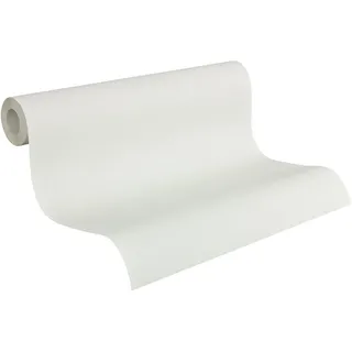 A.S. Création Pure Elegance Vliestapete mit Leinenoptik 0,53 x 10,05 m – Weiß – Uni Tapete mit Struktur - Made in Germany - einfarbige weiße Wandtapete für verschiedene Räume - 211798