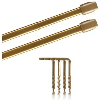 BestLivings Vitragestangen gold - messing glänzend, 60 - 90 cm - Gold