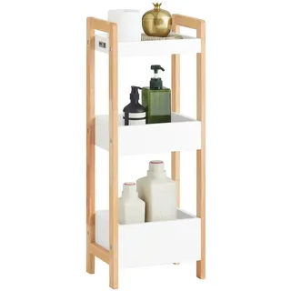 SoBuy Badregal Weiß-Natur