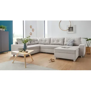 Collection AB Wohnlandschaft Polyester U-Form 3-Sitzer Grau