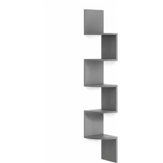relaxdays Eckregal Wand 5 Etagen - Schwarz