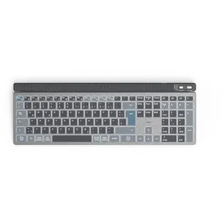 Hama WK-750 kabellos beleuchtet, Schwarz, QWERTZ DE