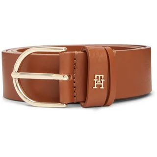Ledergürtel TOMMY HILFIGER "ESSENTIAL EFFORTLESS 3,5 cm breit", Damen, Gr. 85, cognac, Rindsleder, Gürtel Ledergürtel, Damengürtel, 3,5 cm breit, casual und Jeans, ovale Einfachdornschließe, Topseller