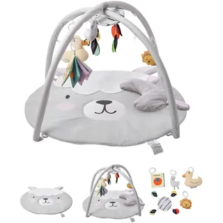 VEVOR Spielmatte 995x830x550 mm, Erlebnisdecke mit 5 sensorischen Spielzeugen, Baby-Aktivitätsmatte mit leuchtendem musikalischen Entenspielzeug für Neugeborene im Alter von 0–18 Monaten