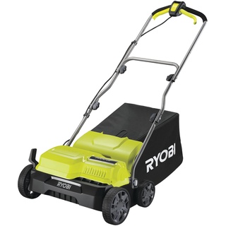 RYOBI 1400W Elektro-Vertikutierer RY1400SF35B (Arbeitsbreite 35cm, 16 Edelstahlklingen, 55l Grasfangsack inkl. Fangkorb und Lüfterrolle)