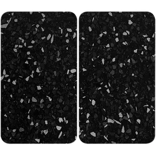 Wenko Herdabdeckplatte Universal 2er Set Terrazzo schwarz