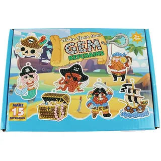 Pracht Creatives Hobby Diamond Painting Box Piraten, für 15 Schlüsselanhänger mit coolen Piraten Motiven, Bastelset zum Malen mit Glitzersteinen, für Kinder ab 8 Jahren