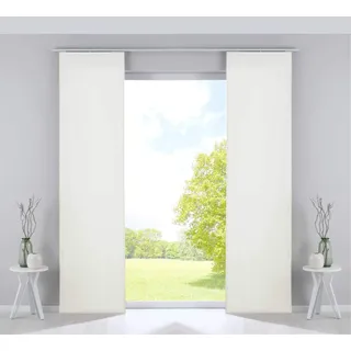 Gardinenbox 2er Set Flächenvorhänge Verdunkelung Schiebegardinen »Milano« Samt Blickdicht Blackout Paneelwägen Beschwerungsstangen Creme HxB 245x60 cm, 203571-2