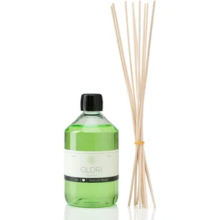 Raumduft Nachfüll-Set „Minze“ 500ml inkl. 10 Rattan-Stäbchen - Duftöl mit ätherischen Ölen - Nachfüller für einen erfrischenden Duft in der Wohnung - Nachfüllflasche mit Duftstäbchen 100% Natürlich