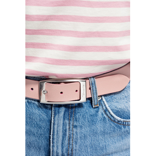 Ledergürtel TAMARIS "Charlie Silver", Damen, Gr. 75, rosa, Rindsleder, unifarben, Basic, Gürtel Ledergürtel, mit glänzender Schließe in tollen Basic-Farben