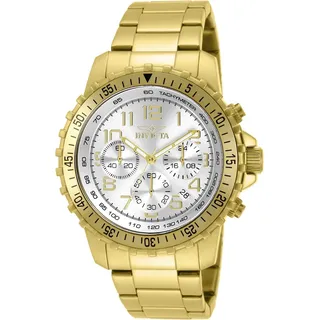 Invicta Specialty 11369 Herren uhr - Wasserdicht - Analog - Quarzuhrwerk - Edelstahl mit silbernen zifferblat - 45mm - Gold