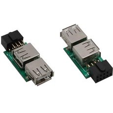 Bild USB 2.0 Adapter, 2x [Buchse] auf Pfostenanschluss