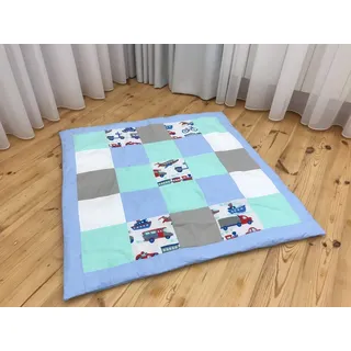 Krabbeldecke Patchwork Decke Spieldecke Babydecke 125x125 cm