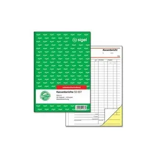 SIGEL Kassenbericht/Bestandsrechnung Formularbuch SD007, 1 St.
