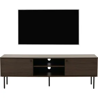 TV-Rack HWC-N78, Lowboard TV-Schrank, skandinavischer Stil Metall Holz Melamin MVG 50x150x40cm dunkelbraun - Braun