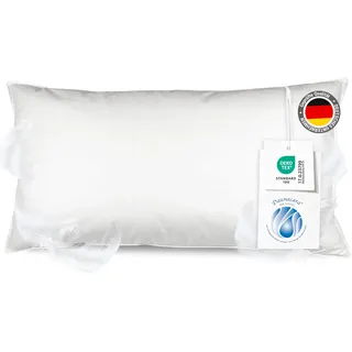 ZOLLNER Kopfkissen aus 90% Federn und 10% Daunen - Made in Germany - für Allergiker geeignet – Bezug aus hochwertiger Baumwolle - waschbar bis 60°C - 40x80 cm - Hotelqualität