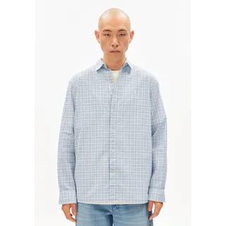 KARIERTES LANGARMHEMD |  100% Bio-Baumwolle - blau (XXL)