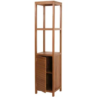 Mendler Teak-Regal HWC-M84, Badschrank Badregal Badezimmer, hochwertiges B-Grade-Teak (Kernholz, 20-30 Jahre), 180x40cm