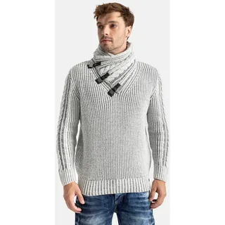 Kapuzenpullover CIPO & BAXX, Herren, Gr. XL, grau, Strick, Obermaterial: 100% Polyacryl, unifarben, regular fit, Rundhals, Pullover Kapuzenpullover