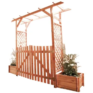 Promadino Set Pergola "Bamberg" mit Türen und Pflanzkästen, BxTxH: 240x51x197 cm