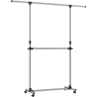 Songmics Garderobenständer LLR41L 101-163 x 49 x 113-198 cm Blau