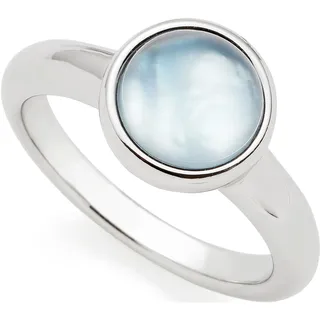 LEONARDO Ring Bea grey, blue« mit Glasstein - mit Perlmutt blau