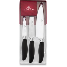 Gerlach Style Messerset Küchenmesserset 3 Messer aus Edelstahl Küchenmesser Kochmesser Brotmesser Gemüsemesser Küche Küchenutensilien Küchenzubehör