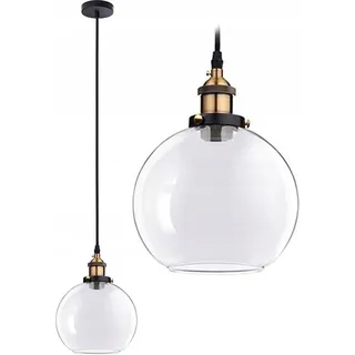 tooLight Pendellampe App044-1Cp Verto B Schwarz Metall Glas Kugel E27 - Schwarz