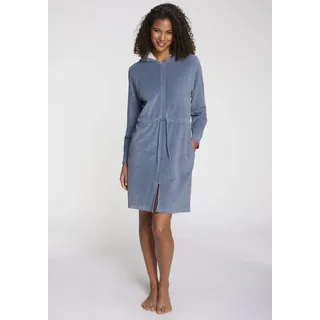 Bademantel VIVANCE DREAMS, Damen, Gr. 36/38, blau (graublau), Baumwoll-Mix, unifarben, Midilänge, Hausmäntel Bademantel, in schöner Frotte-Qualität
