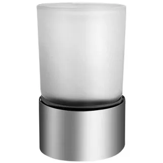 Ambrosya - Zahnbürstenhalter ohne Bohren - Glas Becher Halter Zahnputzbecher Zahnpasta Bad (Edelstahl (Gebürstet))