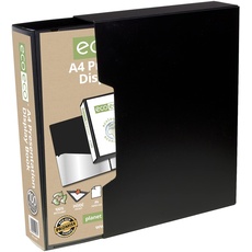 eco-eco A4 50% Recycelt 100 Taschen-Schwarz-Farbe Päsentationsdisplay Buch und Display-Box eco067