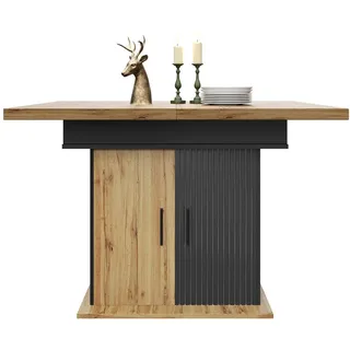 Flieks Esstisch Ausziehbar 110-140cm Klappbar Retro Stil , Multicolor , Holzwerkstoff , 110x75x80 cm , Esszimmer, Esstische